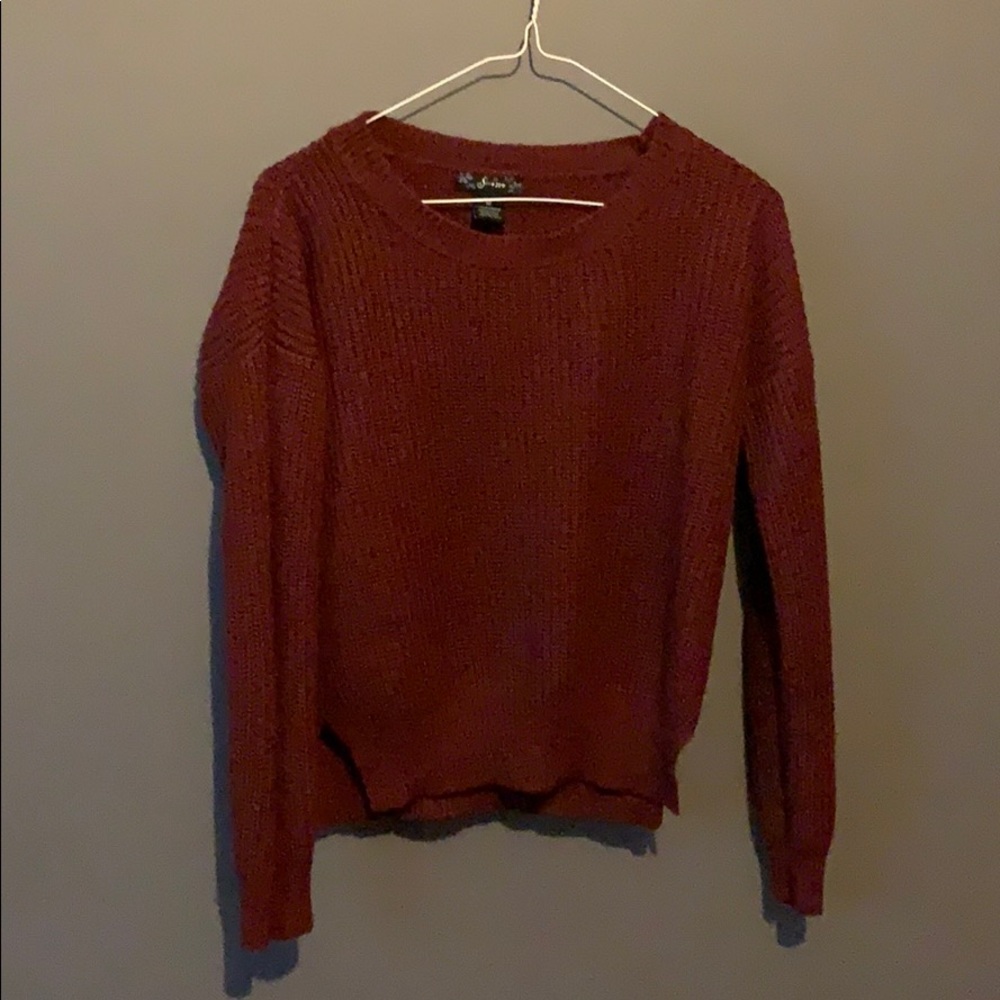 burgundy sweater